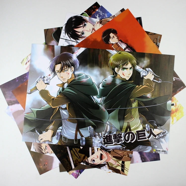 

8*(42x29cm)Attack on Titan Anime around poster Wall decoration Wall Sticker birthday gift Cartoon Pictures
