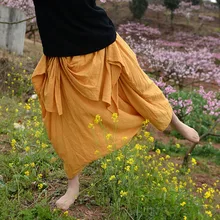 Женская летняя одежда винтажная Лоскутная хлопковая юбка с кисточками на груди модная повседневная