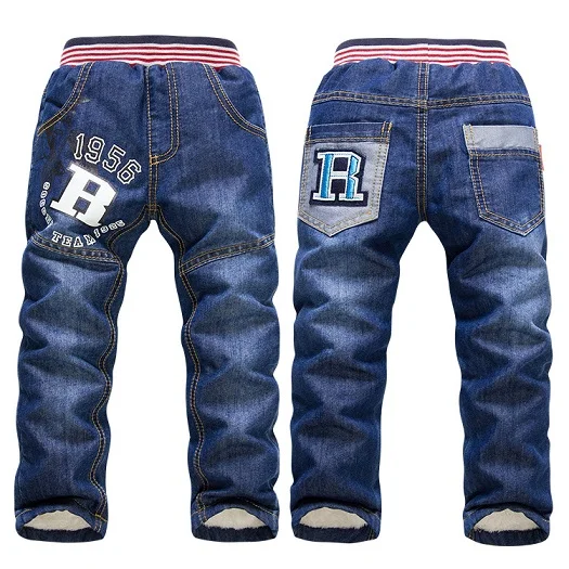 Розничная детских брюк; плотные зимние теплые хлопковые брюки для мальчиков и девочек; зимние джинсы; розничная детских брюк; XK-102