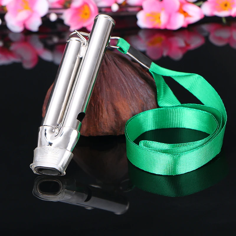 1PCS stainless steel Outdoor Survival  Referee Whistle basketball football Multifunctional Sports Double and three Frequency HOT
