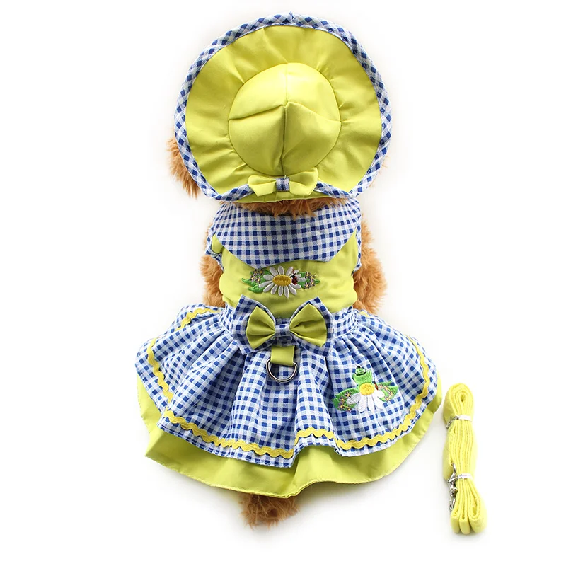 Магазин Armi, платье принцессы для собаки с цветочным узором, платье для собак 6071055, товары для домашних животных(платье+ шляпа+ трусики+ поводок = 1 комплект