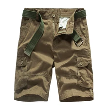 Новые летние мужские шорты Карго хлопковые шорты милитари бордшорты мужские шорты Masculino бермуды Прямая ABZ293