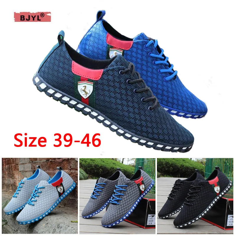 

BJYL Large size net shoes business casual men's shoes breathable net surface men's casual sports shoes outdoor running shoes