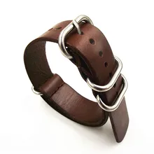 10 шт./лот, 18 мм, 20 мм, 22 мм, 24 мм, ремешок Nato из натуральной кожи кофейного цвета, ремешок для часов NATO, ремешки для часов zulu, ремешки для часов