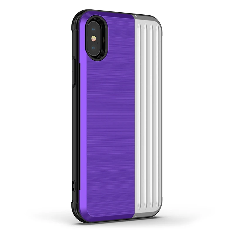 Чехол-Кошелек с отделением для кредитных карт для iPhone XSMax X XS XR 5 5S SE iPhone 6 S 6 S 6 Plus iPhone 7 8 8 Plus противоударный чехол - Цвет: Фиолетовый