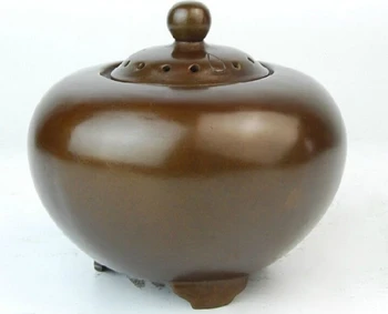 

China Red Copper Decoration Palace Pot Tank Crock Vase Jar Incense Burner Censer