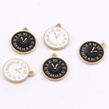 

100pcs Enamel Charms wall clock 13*17mm Handmade earring bracelet necklace Jewelry Making DIY accessories hot gift Alloy