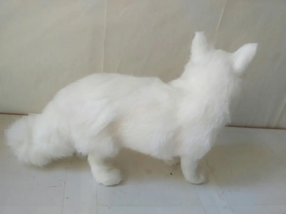 Большой новые позиции моделирование лиса игрушки прекрасная лиса WHITE FOX кукла подарок около 35x22 см