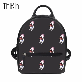 

THIKIN Women Bull Terrier Print Backpack School Backpacks for Teenage Girls Bagpack Lady Mini Leather Mochila Female Beach Bolsa