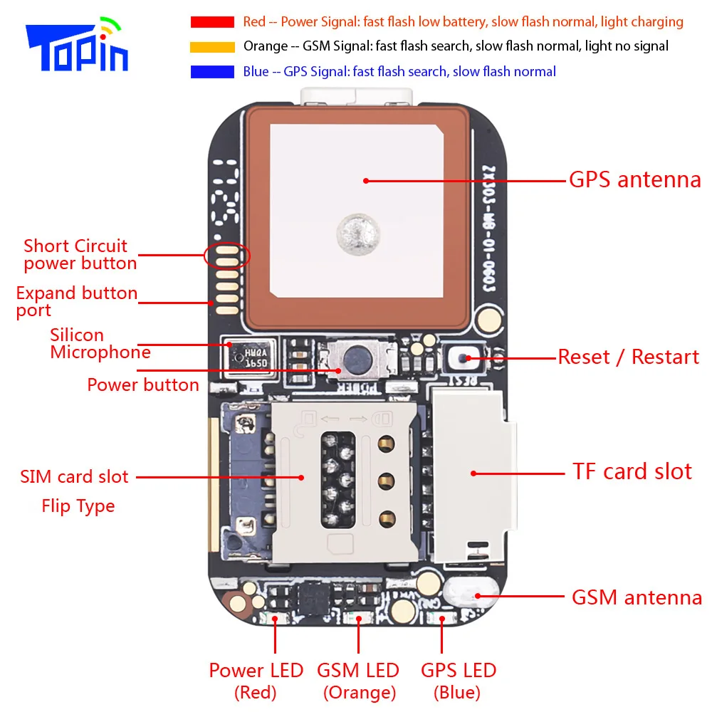 TOPIN G03 Mini GPS Tracker Wifi LBS GPS Locator Web APP Tracking Voice Recorder For Children Car Vehicle GPS Locator GSM Tracker