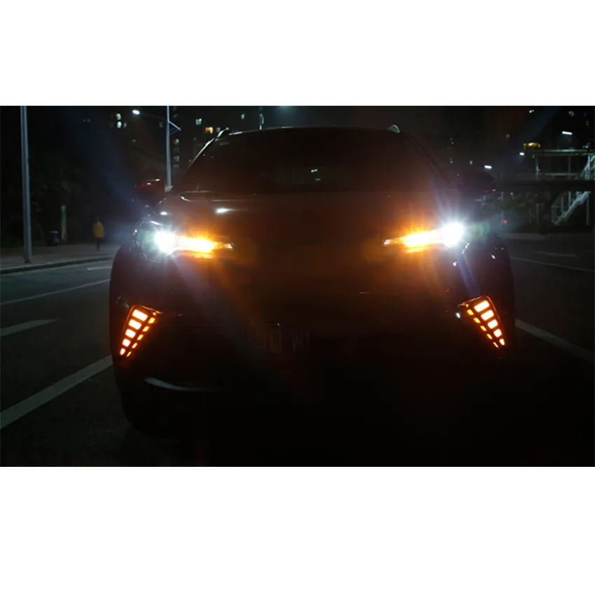 Дневные ходовые огни YAQUICKA для Toyota CHR C HR 2016 2017 2018 светодиодные дневные поворота DRL