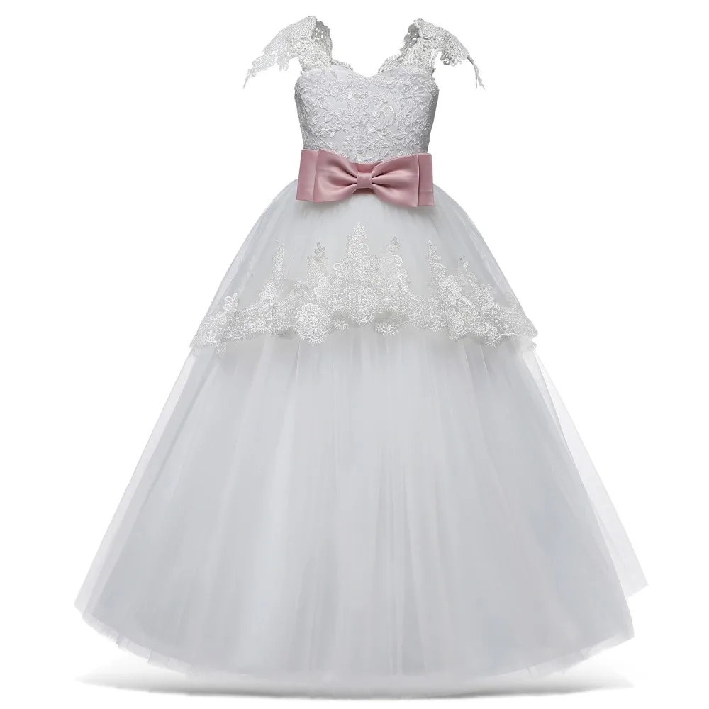 Girls Christmas Formal Dress Elegant Long Prom Dresses For Children Princess Wedding Party Embroidery Gowns Age 6-14Y | Детская одежда