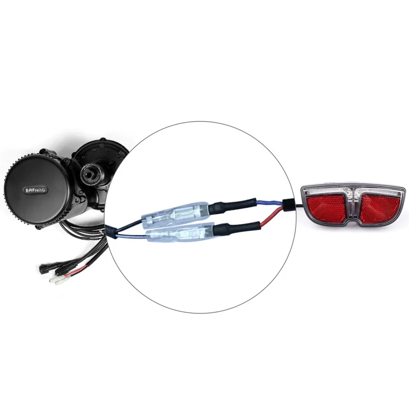 Best 6V LED eBike Tail light For Bafang BBS BBS01B BBS02B BBSHD Mid Drive Crank Motor Kit Electric Bike Rear Rack Brake Lamp 4