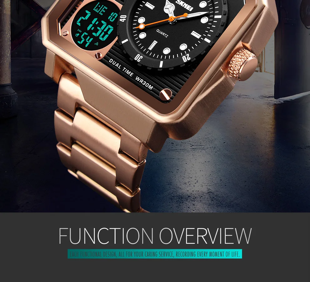 Мужские золотые часы цифровые электронные наручные часы из нержавеющей стали наручные часы дисплей личности роскошные часы SKMEI Relogio Masculino