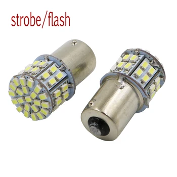 

YSY 50pcs Super Bright Strobe/Flash BA15S 1156 P21W 50 LED SMD 1206 12V Car Light Brake Turn Signals Rear Parking Reverse White
