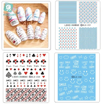 

DLS211-240 Fashion Nails Water Foils Nail Art Sticker Fashion Nails Poker Hanna Lace Decals Minx Cute Nail Decorations