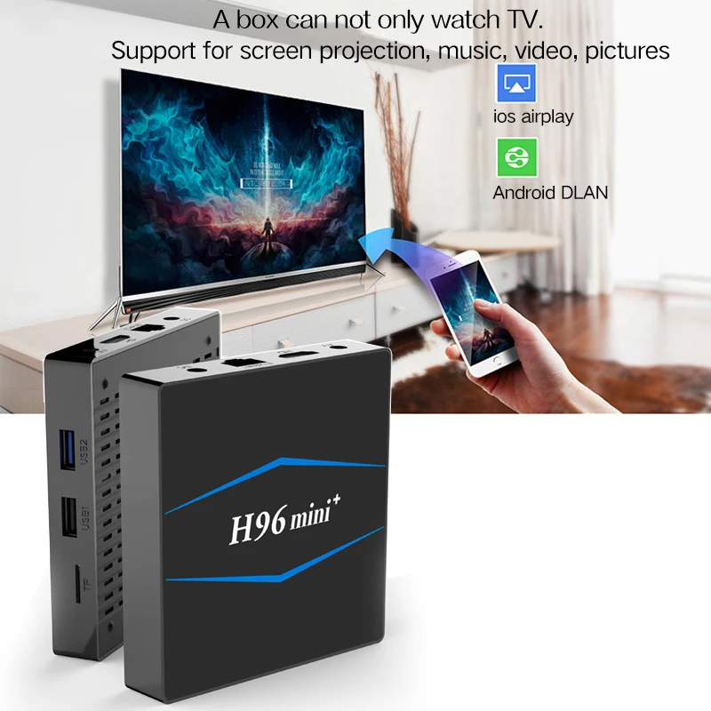 ТВ приставка h96mini + tvbox Android 7 1 2 Гб 16 четырехъядерный процессор Amlogic S905W 4 ГГц WiFi