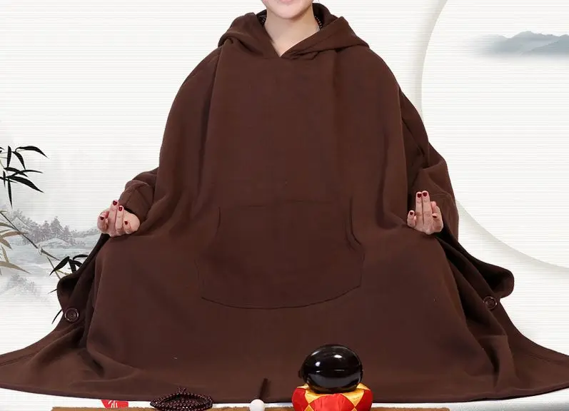 Осенне-зимний высококачественный хлопковый унисекс дзен плащ для медитации, халат, теплый костюм, одежда, буддийский стиль, шаолин, монах, накидка, пальто