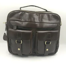 Из натуральной кожи Для мужчин сумки 1" Портфели Повседневное Сумки сумка для ноутбука Курьерские сумки