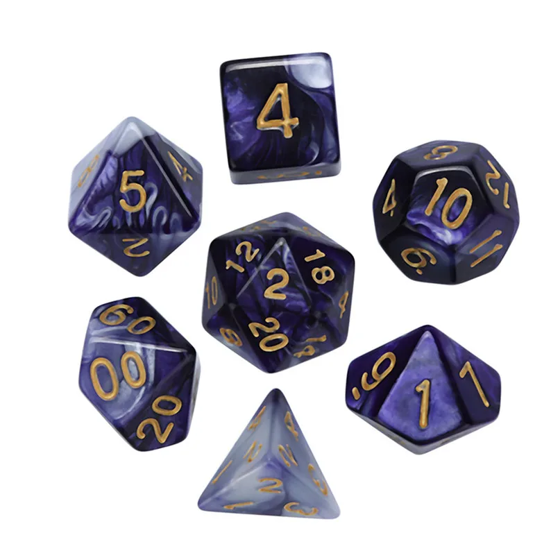 7Pcs Digital Dice Game Dungeons & Dragons Polyhedral D4-D20 Multi Sided Acrylic Dice For Young People Party Entertainment #2N22 (8)