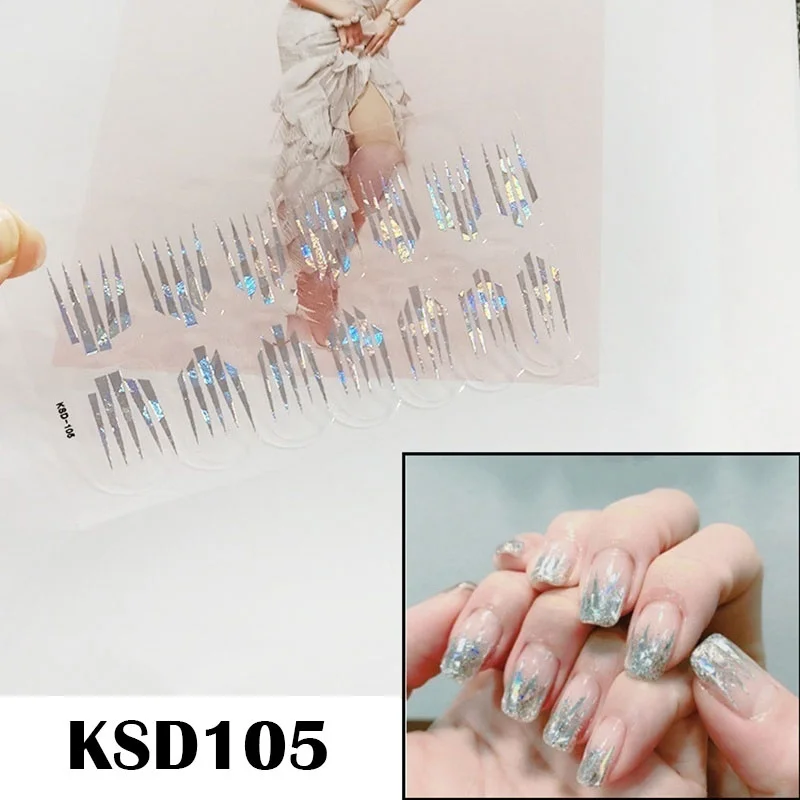 Леди KINDOM DIY стикеры 3D на ногти Nail Art Лазерная целлофановая блестки накладные ногти водонепроницаемый дизайн ногтей экологическая фольга для обертывания ногтей