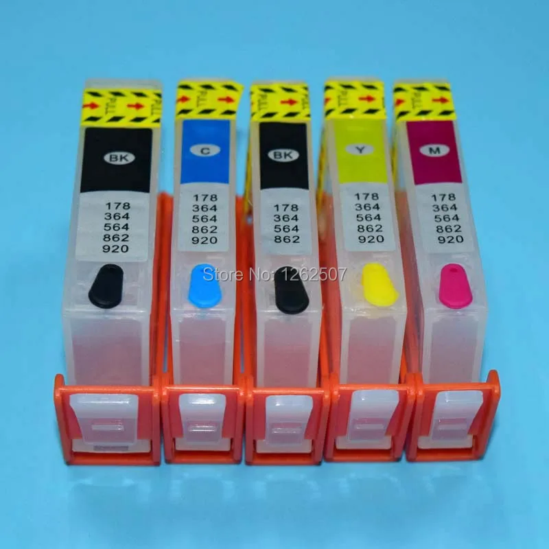 

Bulk refill ink cartridge for hp 364 toner ink cartridge with auto reset chip for hp 364 7510 B8550 C5380 C6380 D5460 printer