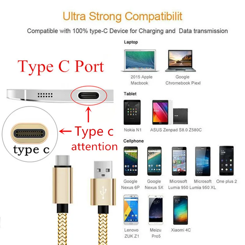 3 фута type C USB зарядное устройство для синхронизации данных USBs для samsung s8 S9 plus Xiaomi Mi 7 6 5 6x a1 oneplus 6 5t 3T Wileyfox Swift 2 2X Plus