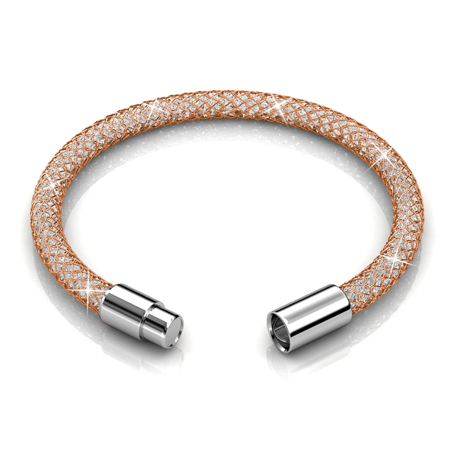 MALANDA брендовые новые модные сетчатые браслеты с кристаллами от Swarovski для женщин