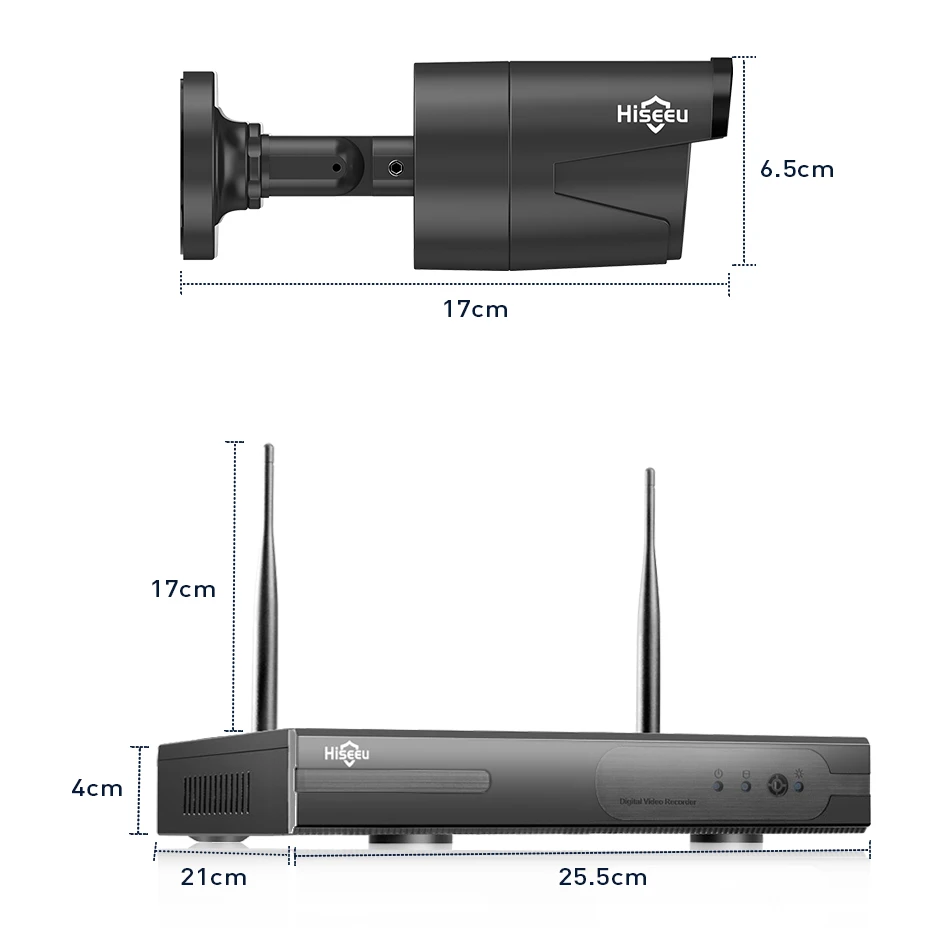 Hiseeu 8CH 1080P HD уличная ИК ночного видения видеонаблюдение 4 шт. ip-камера безопасности 2MP wifi система видеонаблюдения Беспроводной NVR комплект HDD