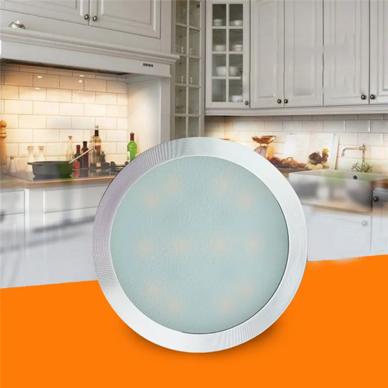 

LAIDEYI 6Pcs Under Cabinet LED Light 12V Furniture Wardrobe Round LED RV Display Cabinet Light For Home Kitchen Wall Lamp