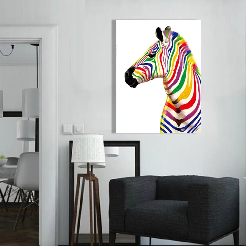 High Quality Color Zebra Oil Painting Animals Hand painted Paintings