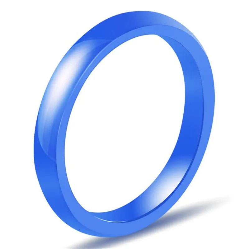 3 мм Женский Простой Круглый перстень маленький розовый/синий/белый цвет керамическое кольцо Винтаж Свадебные обручальные кольца для женщин