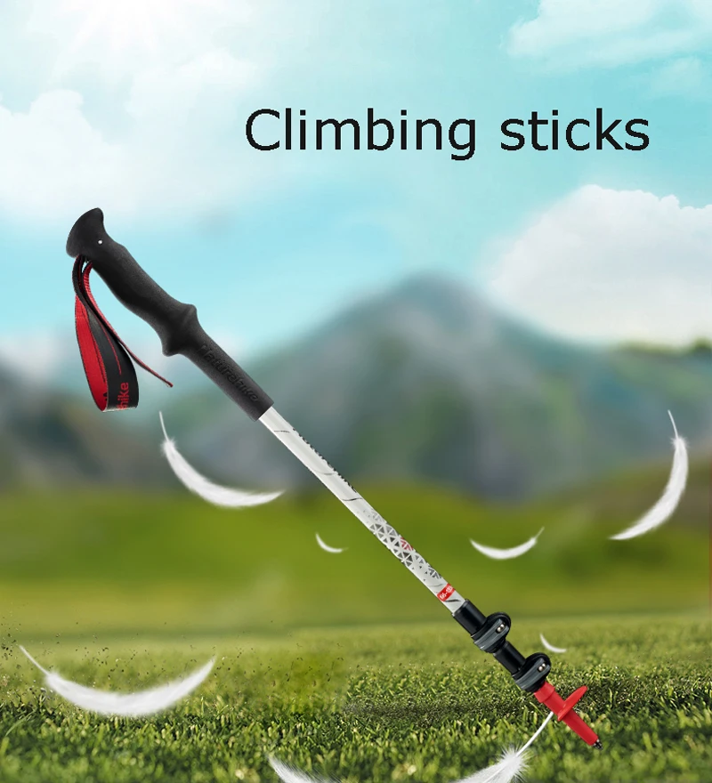 Pólos de Fibra Naturehike Telescópica Trekking Carbono Leve Caminhadas Nordic Caminhada Correndo Varas Fechaduras Rápidas Cana 185g 1 pc 2 High Quality Esporte e Lazer
