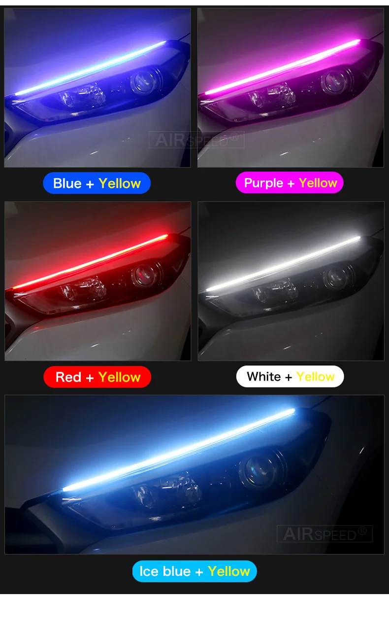 Car LED DRL Headlight Strip Daytime Running Lights Turn Signal Lamp for Mercedes Benz CLA W205 W204 W203 W211 W212 Accessories (4)