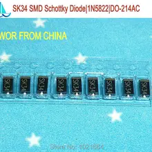 200 шт./лот) 1N5822 SS34 SK34 SMD выпрямитель Шоттки, SMA диод 3A 40 в, DO-214AC
