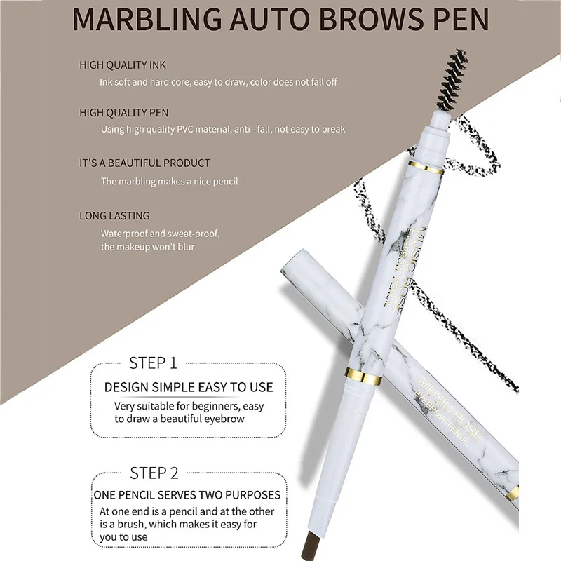 1 Pcs Double Ends Automatic Eyebrow Pencil Waterproof Long Lasting Pen OA66 | Красота и здоровье