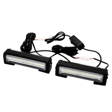 Free Shipping High Bright 2pcs 32w Car COB Warning Light Car Styling External Emergency Strobe Light Flash White Lamp