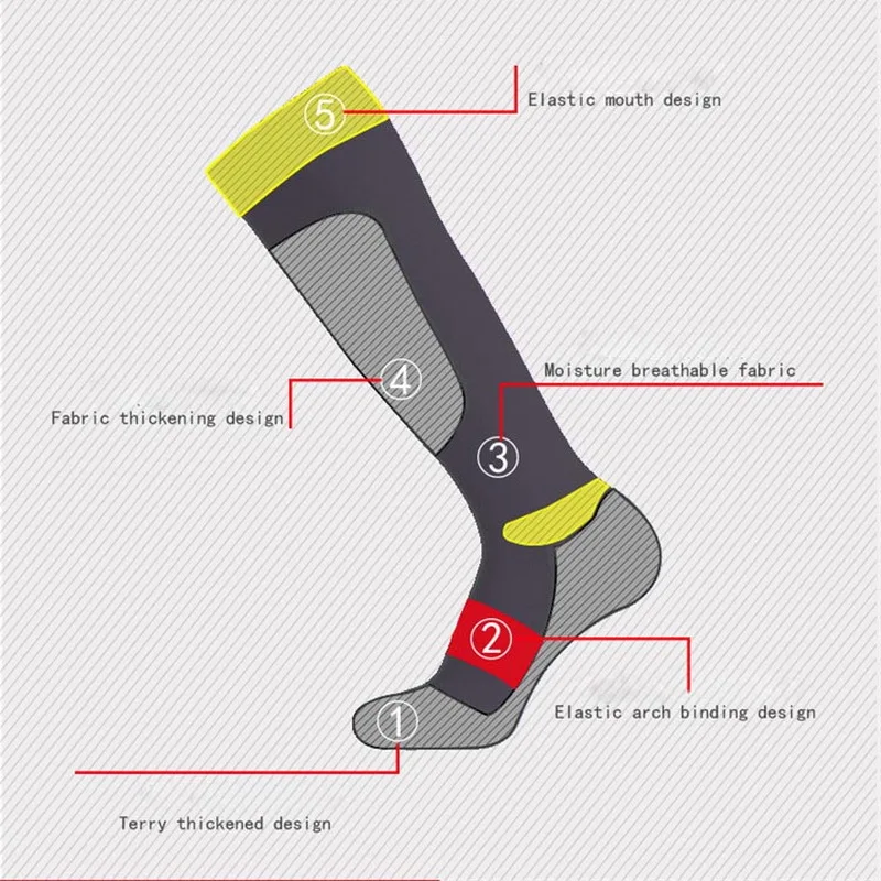Thicken Thermosocks Long Socks For Winter Cycling Ski Hiking Snowboard Men Women Outdoor Trekking Sport Socks Thermal