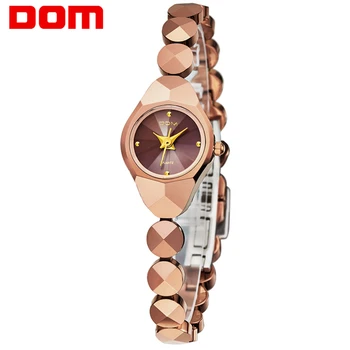 

DOM women luxury brand waterproof style quartz watch Tungsten steel gold nurse watch bracelet women