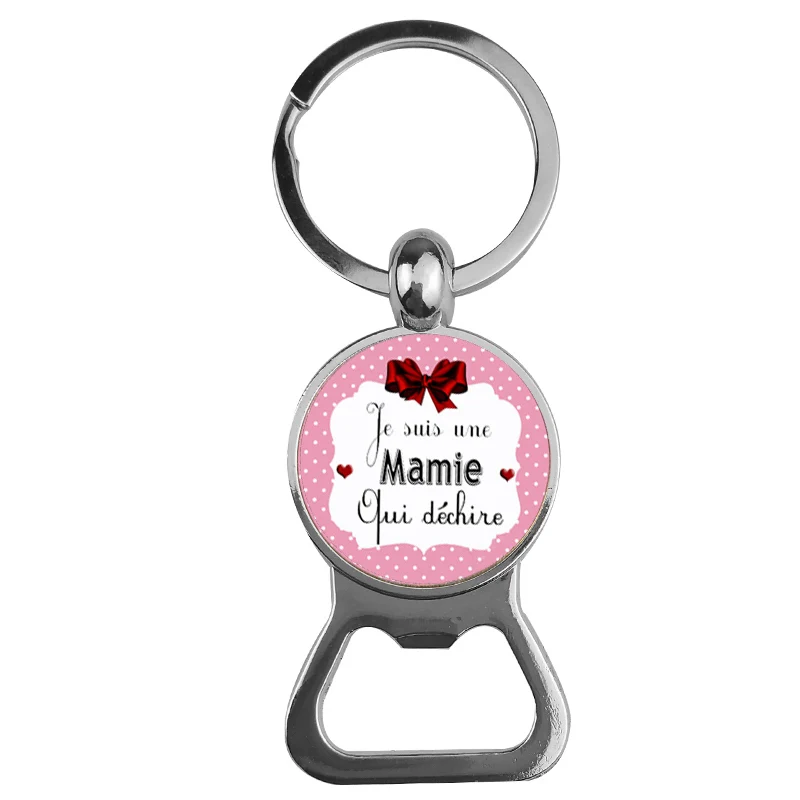 

SUTEYI Fashion Je T'aime Papa Keychain Fathers Gifts Bottle Opener Key Chain J'ai Un Super Papa Key Holder For Dad Men Jewelry