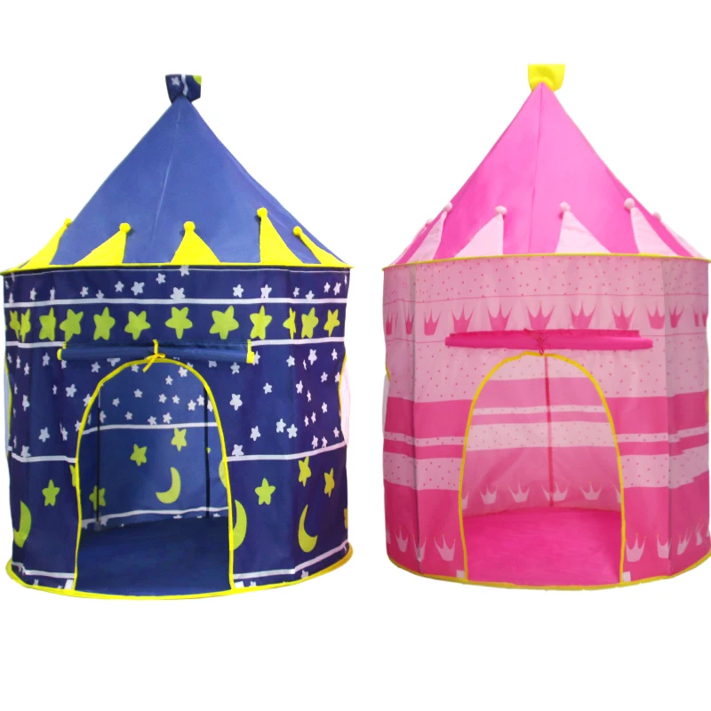 Children Indoor Play Tent Blue/Pink Castle Playhouse Tents for Kids
