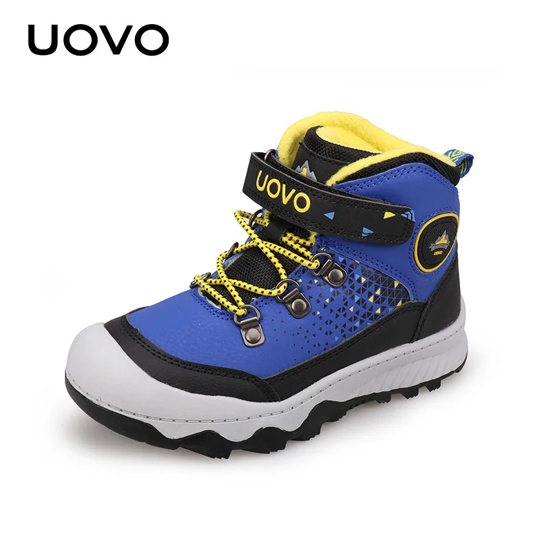 

Uovo 2018 Boys Girls Snow Boots Kids Winter Shoes Warm Plush Ankle Boots For Girls Leather Shoes Sneakers Children Snow Boots