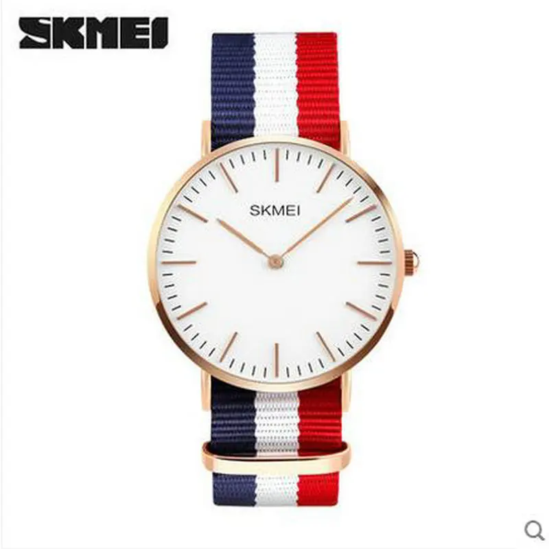 skmei 2 hands ultra thin genuine leather ultra thin quartz watch for man