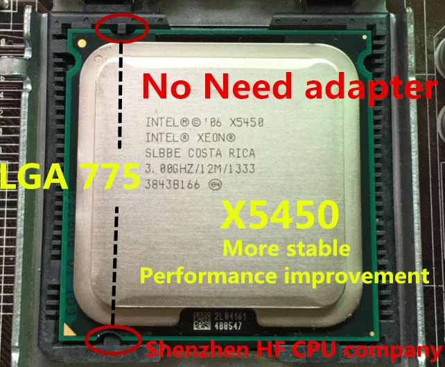 Lntel Xeon X5450 x5450 работает на LGA775 плата нет необходимости адаптер 3 0 GHz/12 M/1333