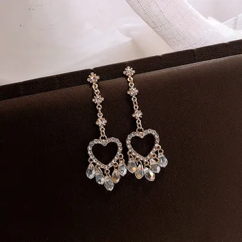 

Vintage Crystal Water Drop Women Dangle Earrings Loving Water Drip Sulphur Earrings Bohemian Drop Earrings