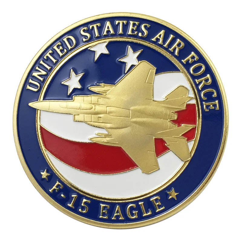

Whole Sale United States Military /USAF F-15 Eagle Gold Plated Challenge Coin/Medal 1319#
