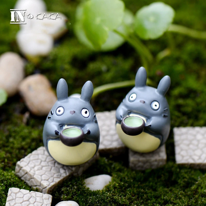 Anime mi vecino totoro kawaii con tazón micro jardÃn de hadas miniatura figuras decoración terrario casa.jpg