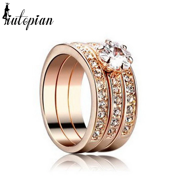 

Iutopian Engagement Ring Set Include 3 Pieces Rings With Austrian Crystal Stellux Cubic Zirconia #RA14773