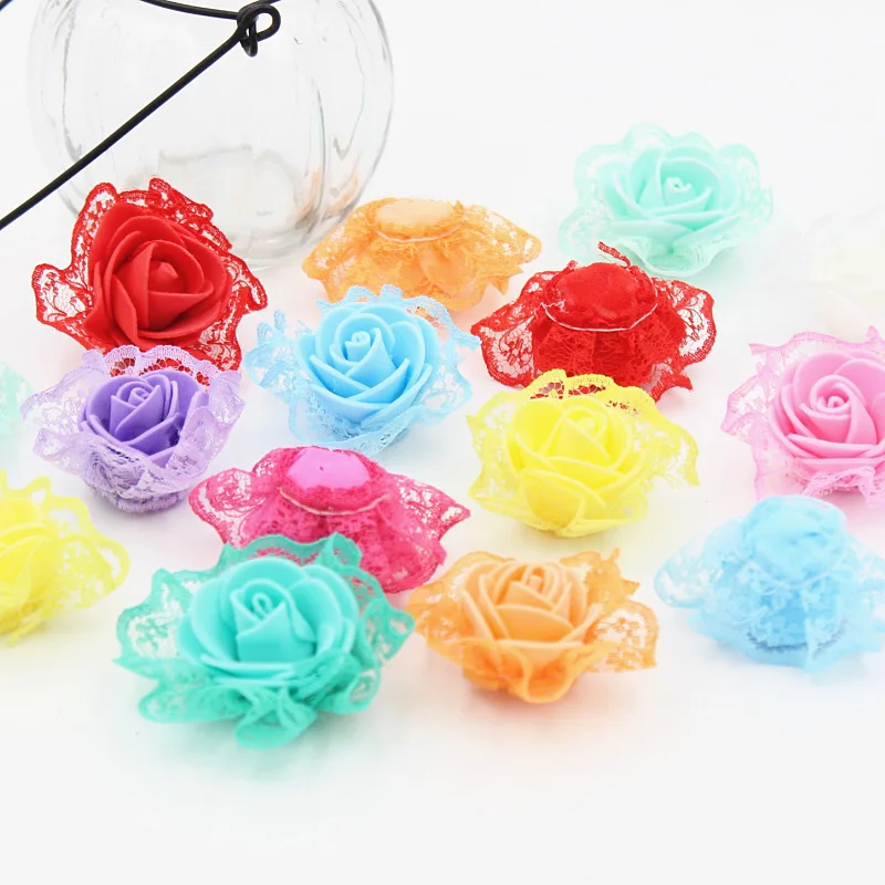 

15pcs/Lot PE Foam Rose Creative bubble head wreath pectoral flower bouquet Wedding dress DIY Decorative wreaths materials