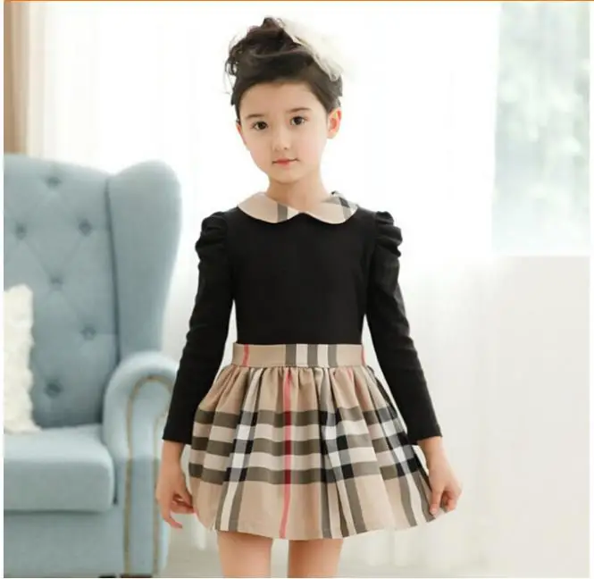 Brand girls TUTU dresses classic British children girl Plaid dresses